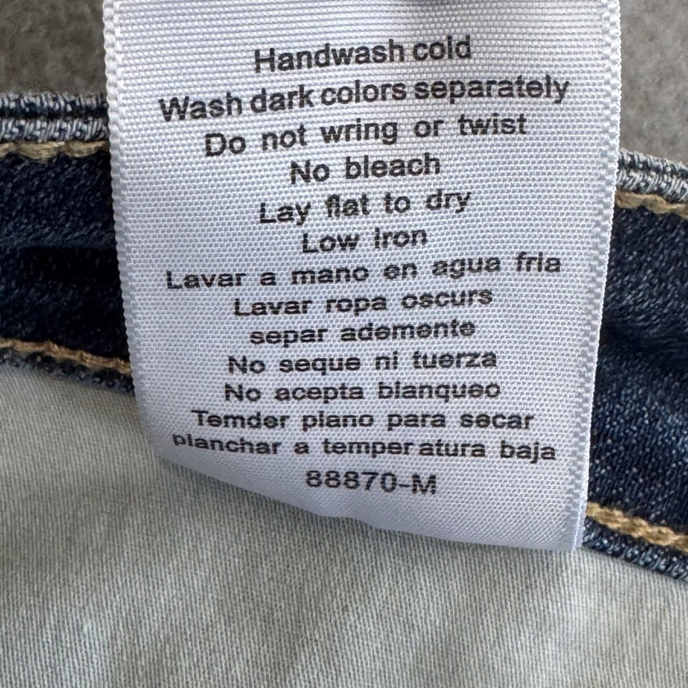 Judy Blue Straight Fit Jeans Sz 11/30 Raw Hem High Rise Soft Classic Blue Denim - Picture 10 of 10